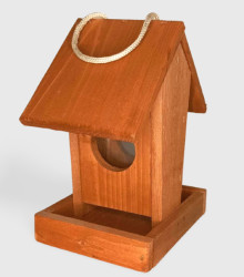 Dřevěné krmítko - hnědé - domek pro ptactvo - 1 ks